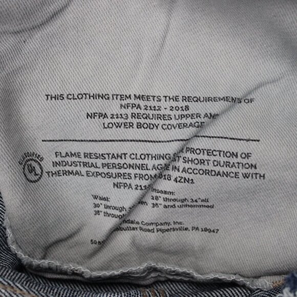 Tyndale FR Jeans Mens 35x34 Blue 5-Pocket FRMC FLF 800 Flame Resistant Workwear - Picture 15 of 16